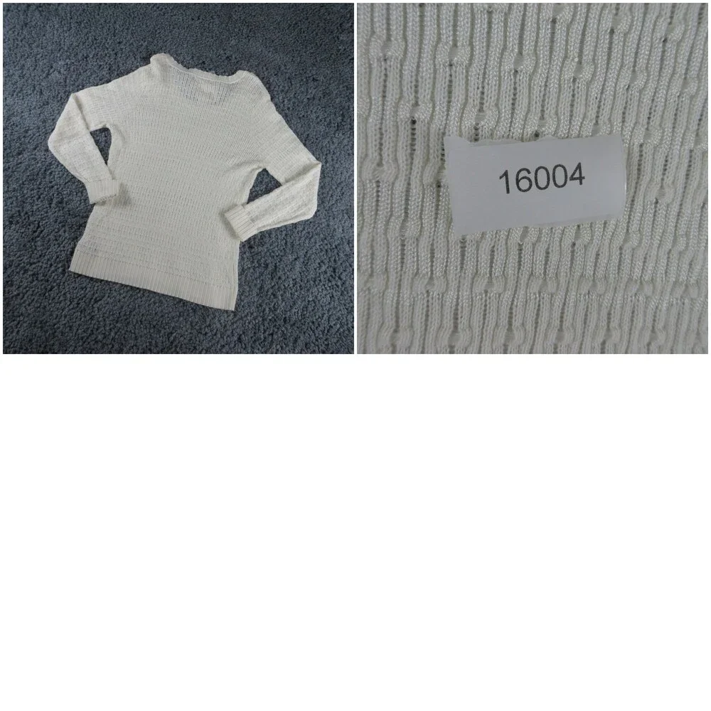 Liz Claiborne Sweater Womens Large White Long Sleeve Pullover NWT
